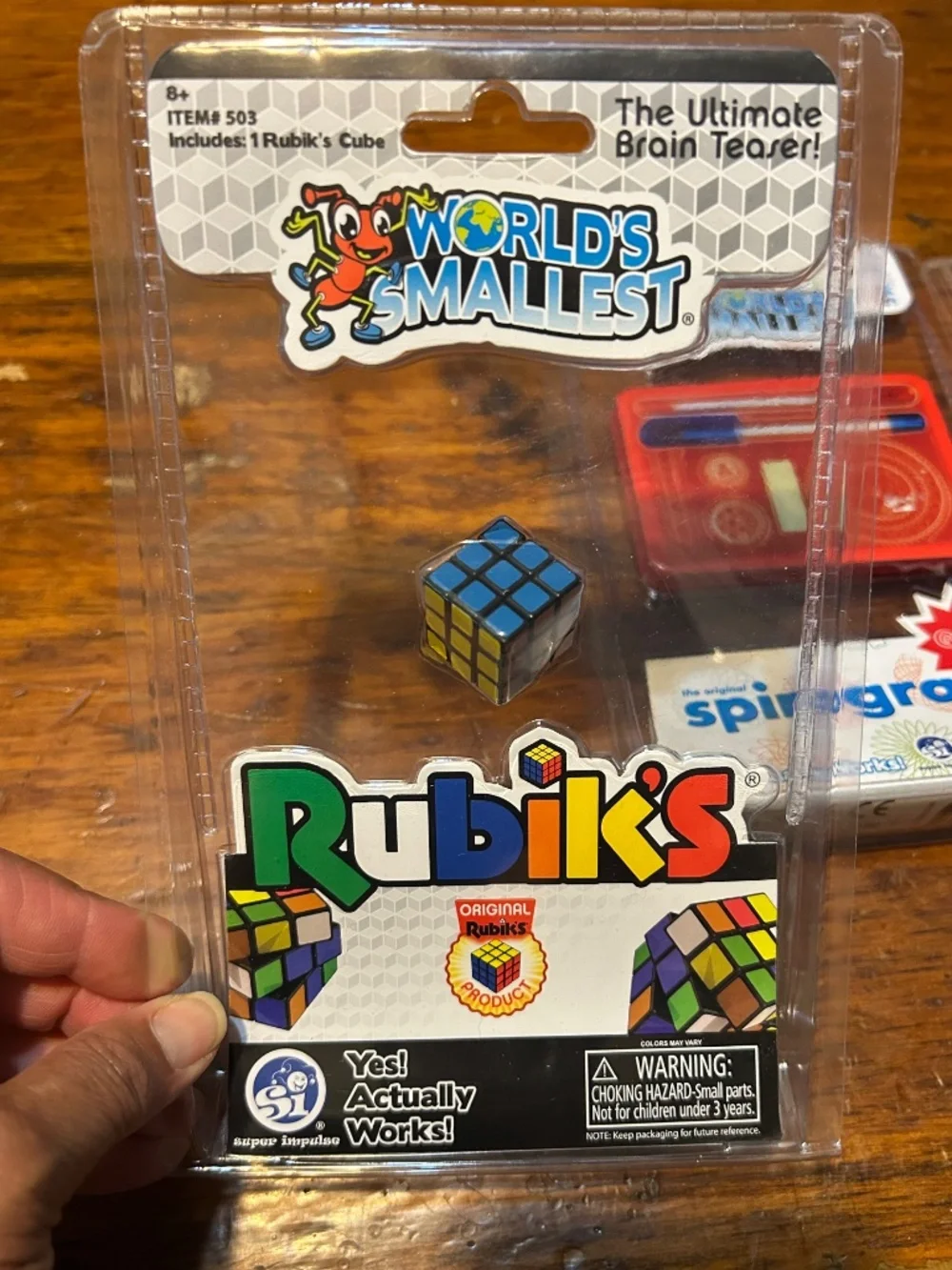 Lot of 3 World’s Smallest toys Spirograph, Etch-a-sketch, Rubik’s cube